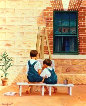 ...two little artists in Fremantle Western Australia