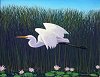 Great Egret Oil Painting