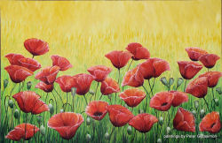 Poppies Painting by Peter Gerasimon